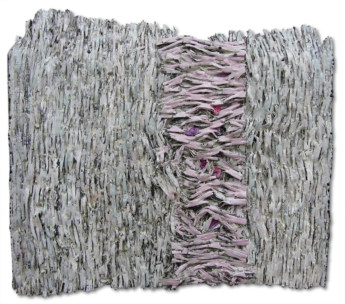 Objekt mit Fransen mix Media auf Holz 75 x 60 cm2020 ©VG Bild Kunst S. Thatje Körber